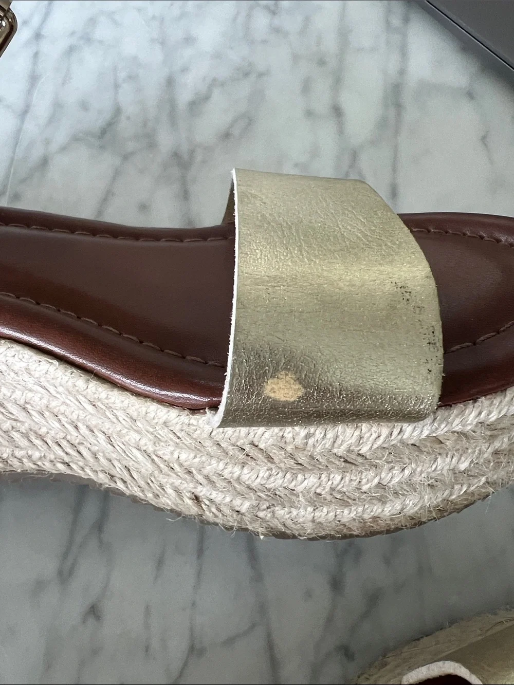Old Navy Metallic Gold Espadrille Platform Sandals